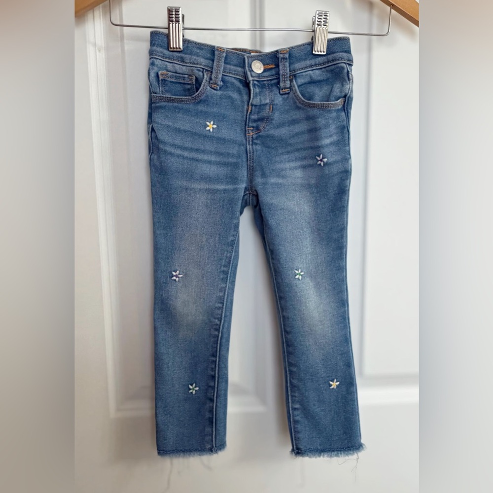 Old Navy Rockstar Floral Jeggings | Size 3T | Stretch Denim Toddler Pants